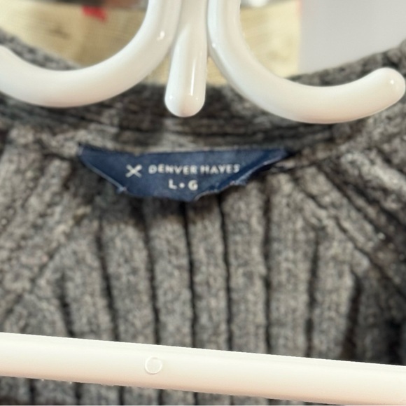 525. Denver hayes chunky rib-knitted open front cardigan, size L - Picture 5 of 7